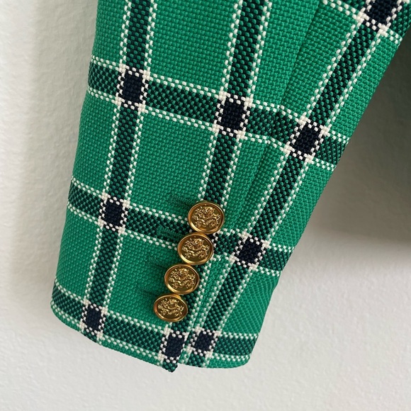 Smythe Green Plaid Blazer with Gold Buttons - Picture 5 of 5